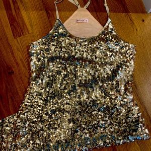 Gold sequin dress
